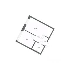 ЖК «NEWПИТЕР», планировка 1-комнатной квартиры, 36.70 м²
