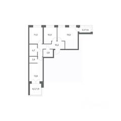 ЖК «NEWПИТЕР», планировка 3-комнатной квартиры, 78.54 м²