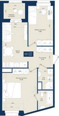ЖК «Новатория», планировка 2-комнатной квартиры, 58.32 м²