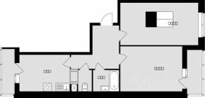 ЖК «Красная горка», планировка 2-комнатной квартиры, 55.90 м²