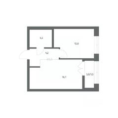 ЖК «NEWПИТЕР», планировка 1-комнатной квартиры, 38.18 м²