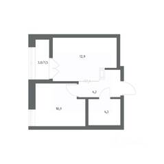 ЖК «NEWПИТЕР», планировка 1-комнатной квартиры, 32.99 м²