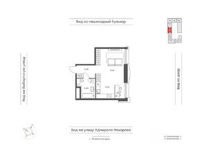 ЖК «INJOY», планировка 1-комнатной квартиры, 36.30 м²