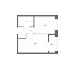 ЖК «NEWПИТЕР», планировка 1-комнатной квартиры, 35.40 м²