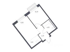 ЖК «Рублевский Квартал», планировка 1-комнатной квартиры, 35.50 м²