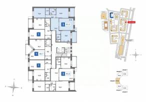 ЖК «Ново-Никольское», планировка 3-комнатной квартиры, 90.40 м²