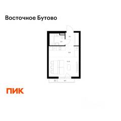 ЖК «Восточное Бутово», планировка студии, 25.80 м²