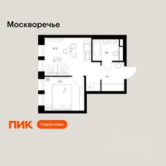 ЖК «Москворечье», планировка 1-комнатной квартиры, 29.40 м²