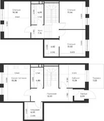ЖК «Талисман на Рокоссовского», планировка 3-комнатной квартиры, 119.52 м²