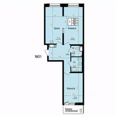 ЖК «Прагма City», планировка 2-комнатной квартиры, 70.70 м²