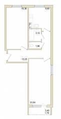 ЖК «Granholm Village», планировка 2-комнатной квартиры, 68.40 м²