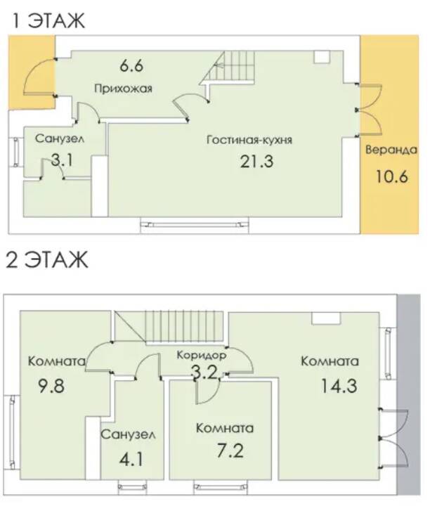 3-комн. квартира, 74,6 м², в Малоэтажный ЖК «ЭКО ном и Я»