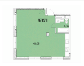 ЖК «Вдохновение», планировка 2-комнатной квартиры, 52.41 м²