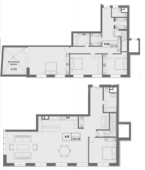 Апарт-комплекс «Island House», планировка 5-комнатной квартиры, 250.84 м²
