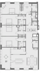 Апарт-комплекс «Island House», планировка 5-комнатной квартиры, 186.61 м²