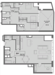 Апарт-комплекс «Island House», планировка 5-комнатной квартиры, 205.32 м²
