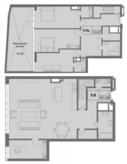 Апарт-комплекс «Island House», планировка 5-комнатной квартиры, 213.45 м²