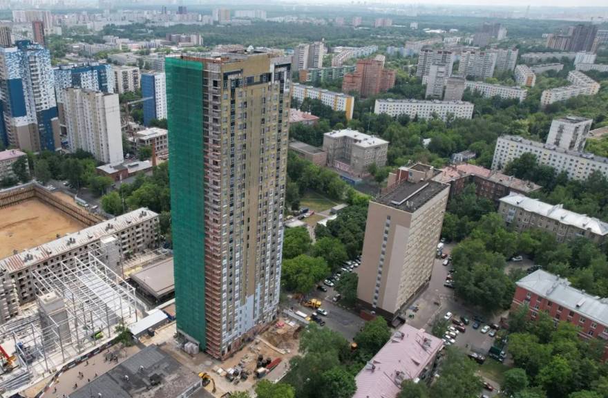 На фото ход строительства ЖК «Первый Рязанский» от SIS Development