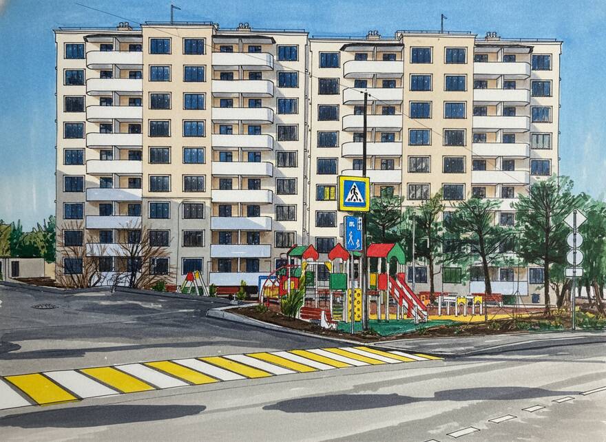 На фото ЖК «Атмосфера» в г.Геленджик, построенный в 2024 году